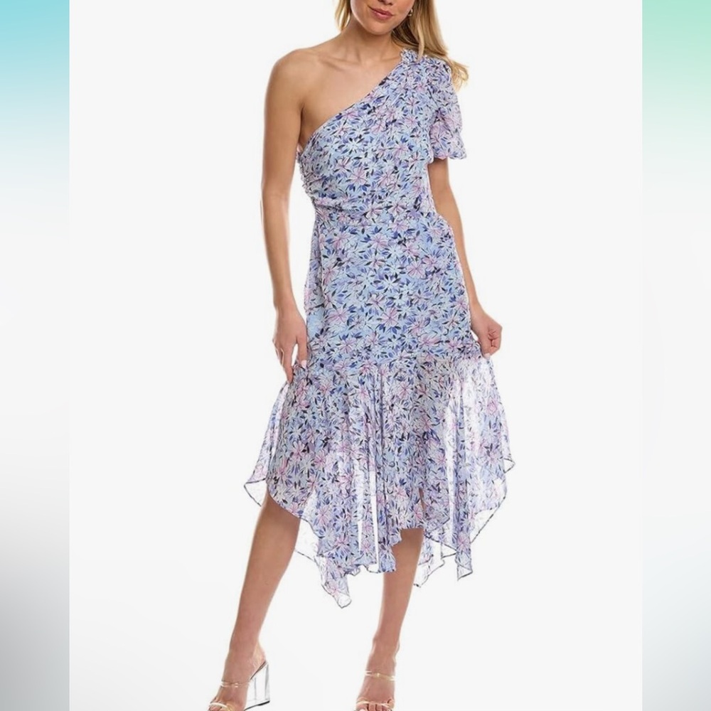 ASTR Santorini one shoulder midi dress
